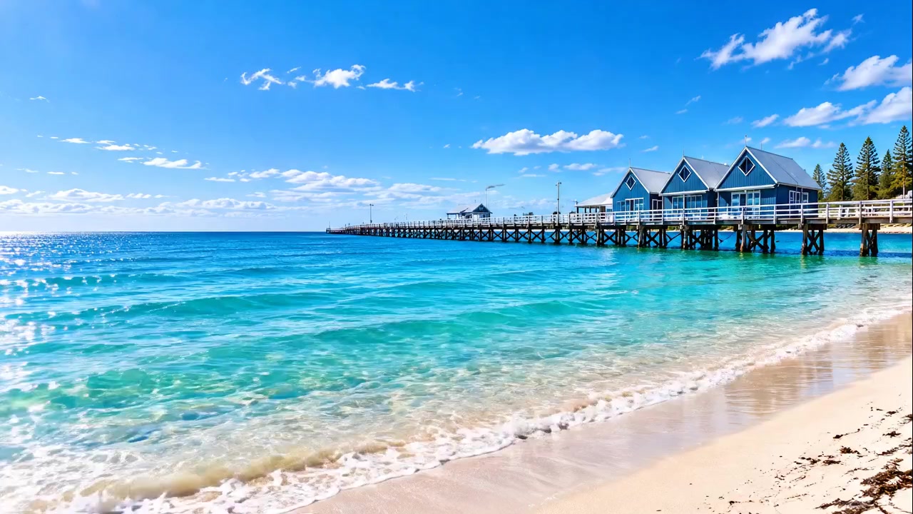 Busselton Jetty-inspired shoreline panorama